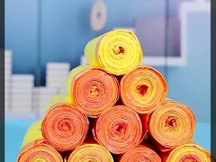 Saco de lixo reciclado ecológico feito de plástico reciclado com fecho de corda